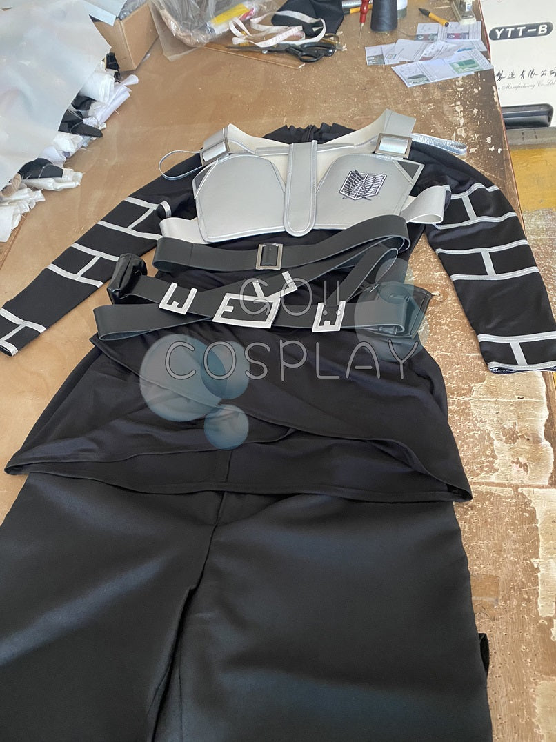 Customize Attack on Titan Mikasa Ackermann Black Scout Regiment Uniform