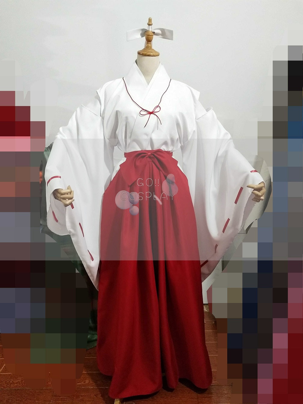 Kikyo Costume Miko Outfit from Anime Inuyasha Cosplay
