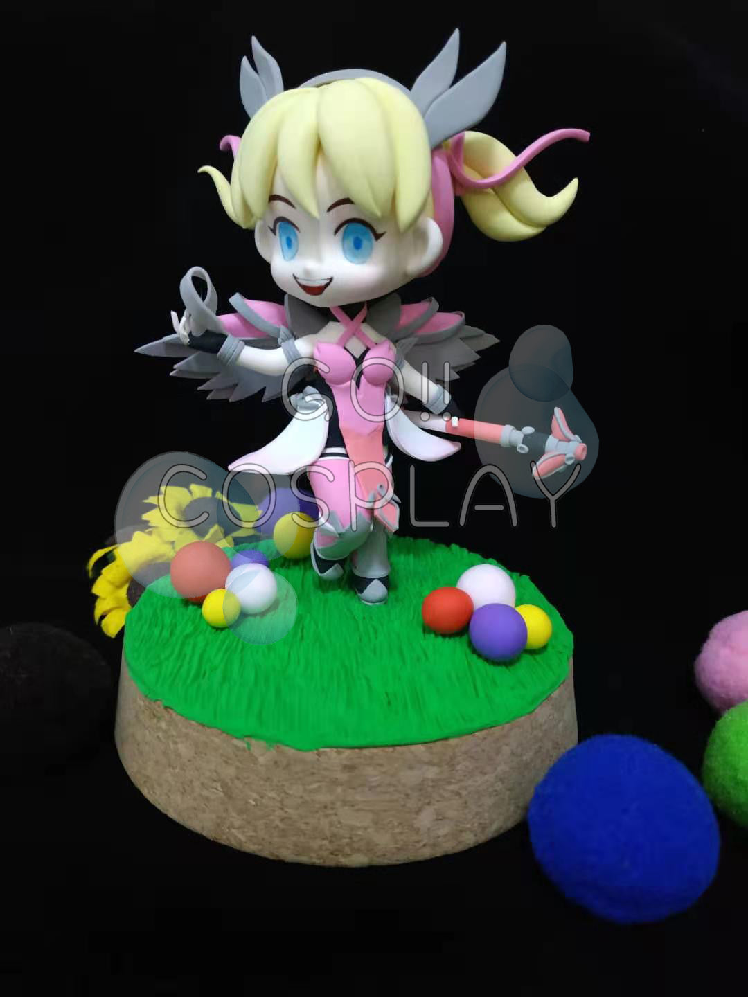 Pink Mercy Chibi Figure Statue Overwatch