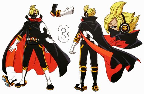 One Piece Sanji Stealth Black/Sobamask Cosplay Wig