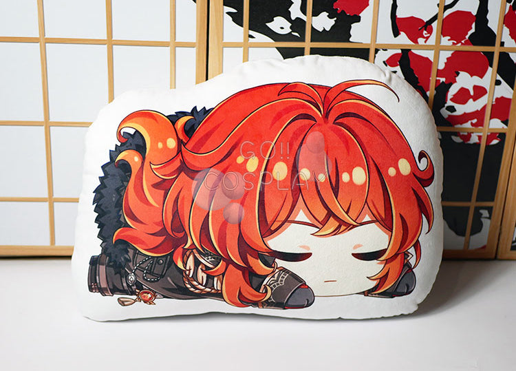 Genshin Impact Diluc Small Hugging Pillow for Sale