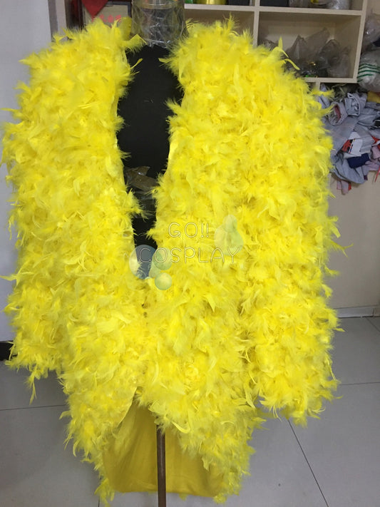 Marshall D. Teach Blackbeard Yellow Feather Coat Anime One Piece Cosplay