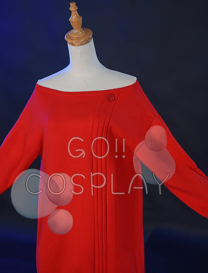 Yor Spy x Family Cosplay red off-shoulder sweater